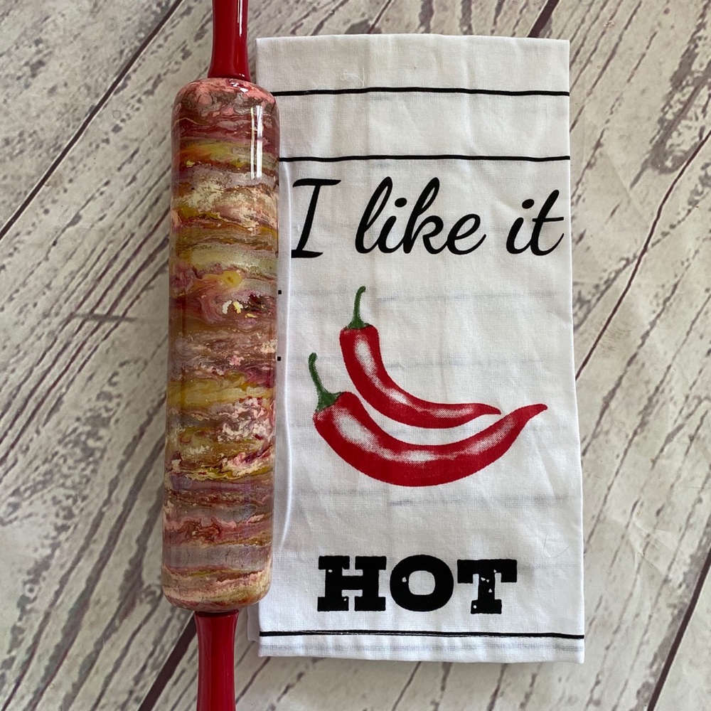 Handmade I like it hot rolling pin